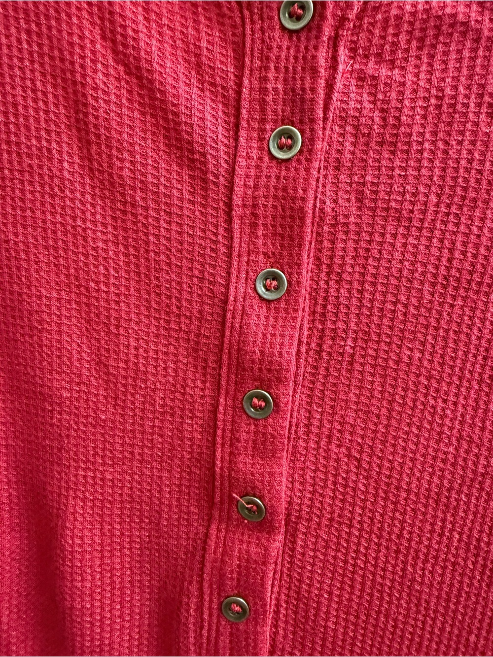 Free People Raspberry High-Low Waffle Henley Tunic - Picture 3 of 11